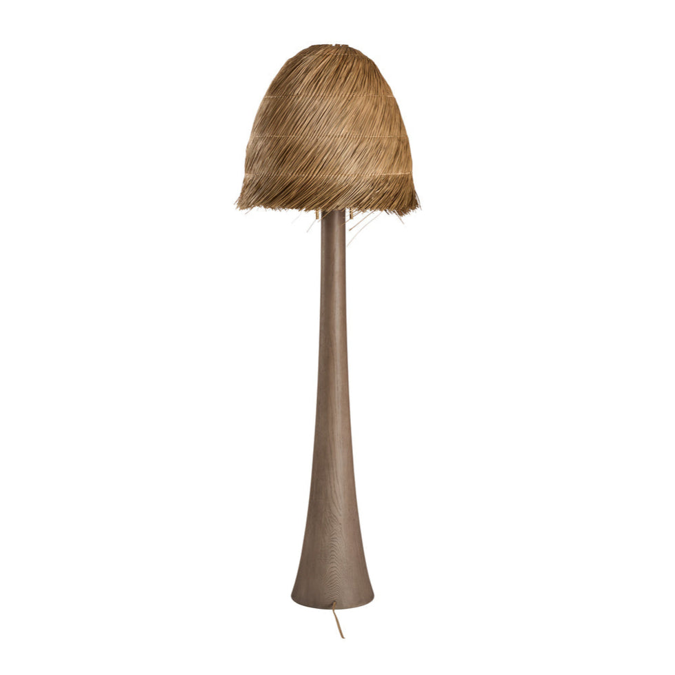 Tulum Sculptural Wood Base Floor Lamp-Floor Lamps-Wildwood-LOOMLAN