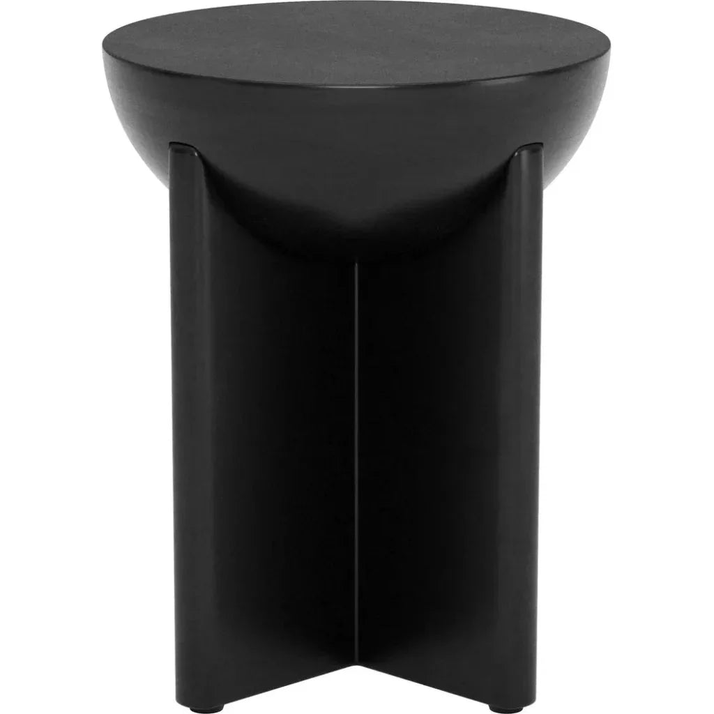Tume Wood Black Round Side Table - LOOMLAN - Zuo Modern - Side Tables
