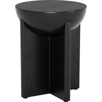 Tume Wood Black Round Side Table - LOOMLAN - Zuo Modern - Side Tables