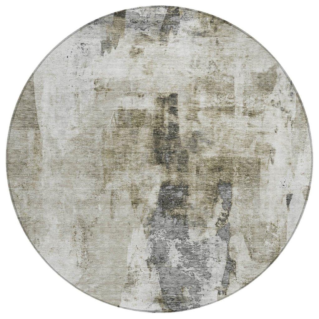 Tundra Brown Washable Indoor-Outdoor Rug-Outdoor Rugs-LOOMLAN Rugs-8' x 8'-LOOMLAN