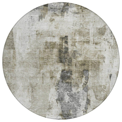 Tundra Brown Washable Indoor-Outdoor Rug-Outdoor Rugs-LOOMLAN Rugs-8' x 8'-LOOMLAN