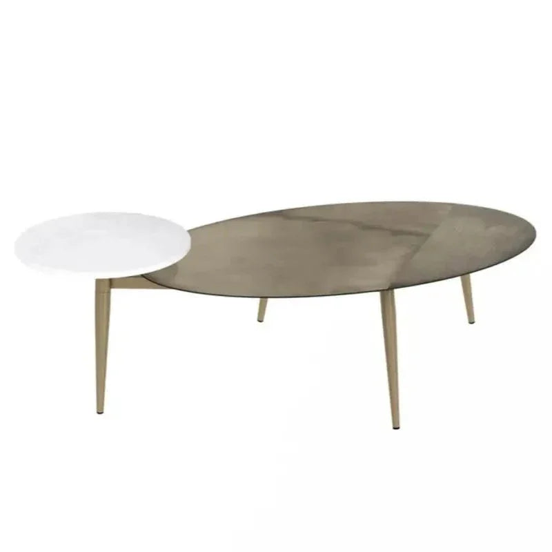 Tuner Iron Topped Oval Coffee Table - LOOMLAN - SUNPAN - Coffee Tables