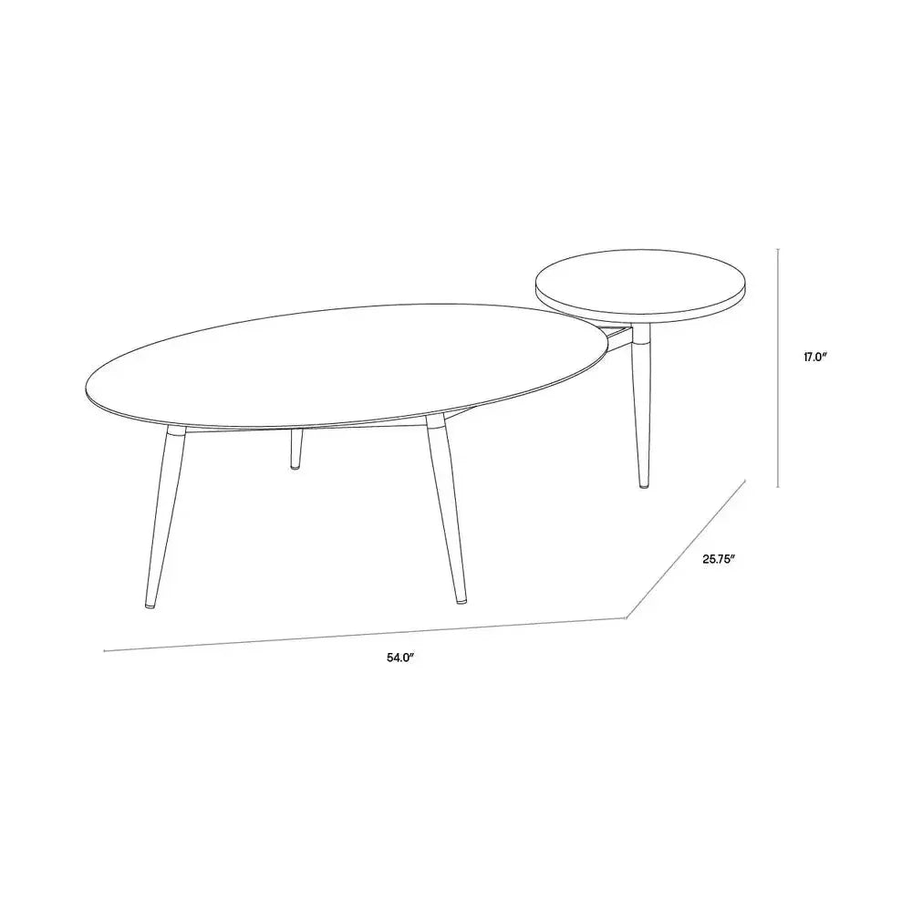 Tuner Iron Topped Oval Coffee Table - LOOMLAN - SUNPAN - Coffee Tables