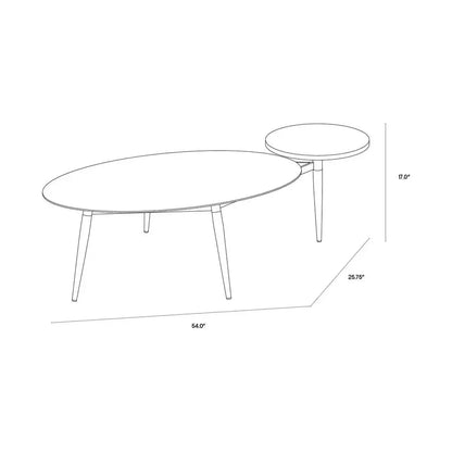 Tuner Iron Topped Oval Coffee Table - LOOMLAN - SUNPAN - Coffee Tables