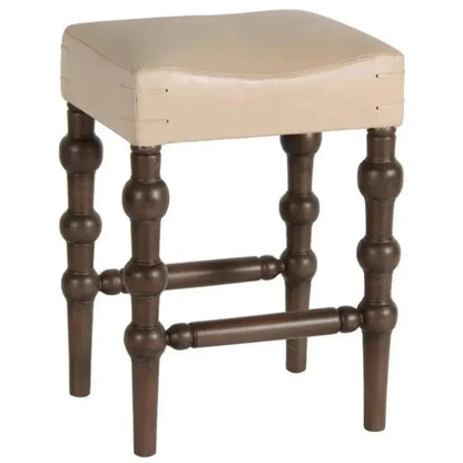 Tunisia Barstool Smoke Leather - LOOMLAN - Peninsula Home - Bar Stools