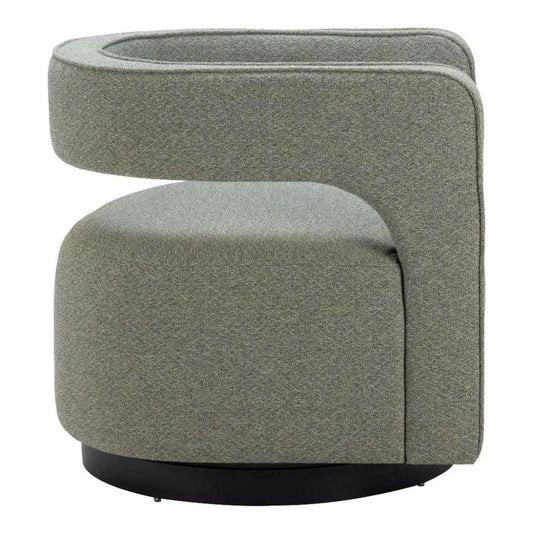 Turku Sage Green Swivel Arm Chair - LOOMLAN - Zuo Modern - Accent Chairs