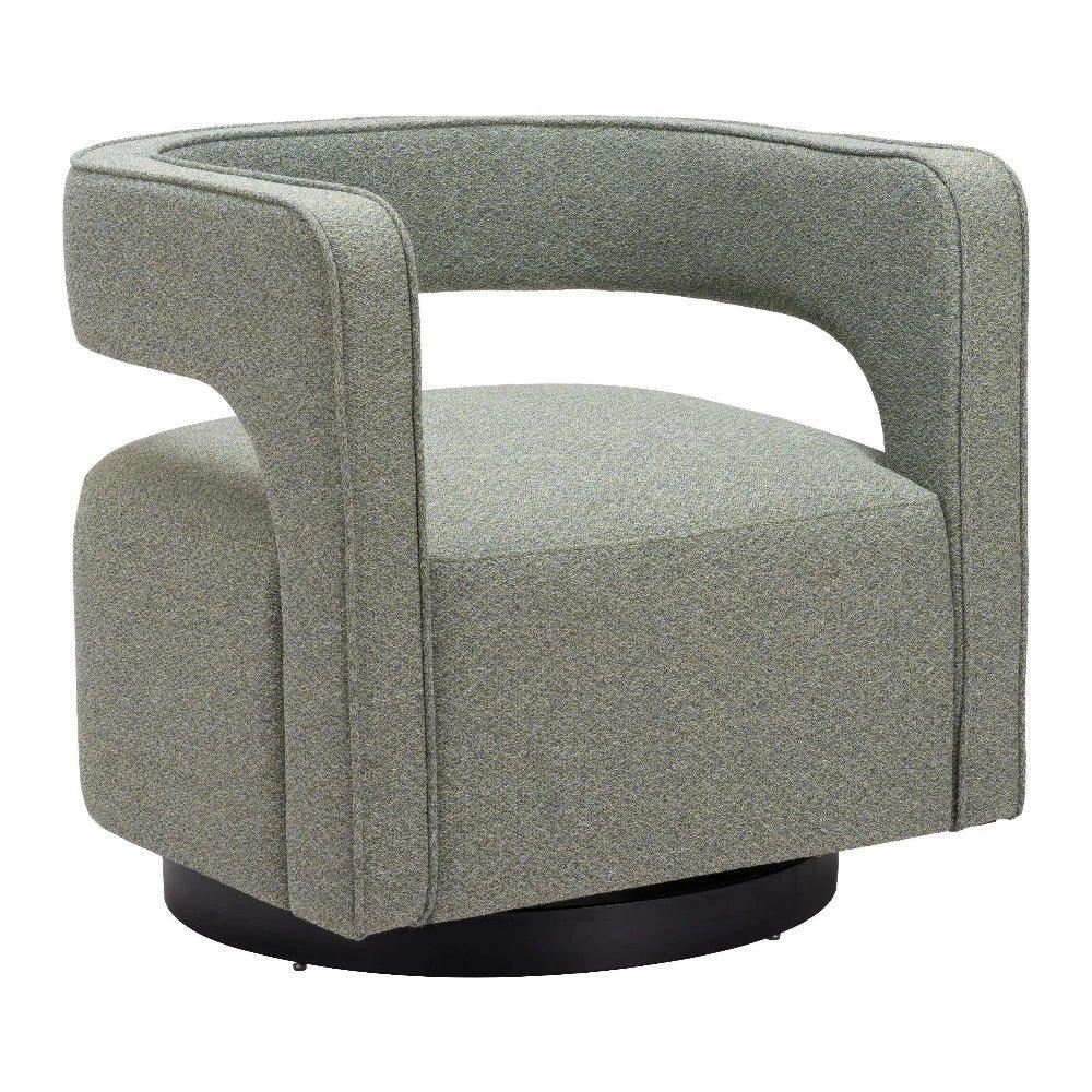 Turku Sage Green Swivel Arm Chair - LOOMLAN - Zuo Modern - Accent Chairs