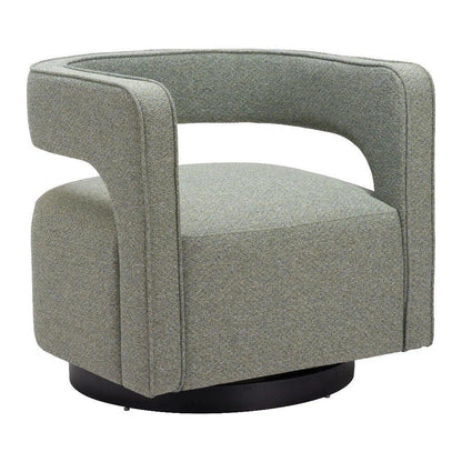 Turku Sage Green Swivel Arm Chair - LOOMLAN - Zuo Modern - Accent Chairs