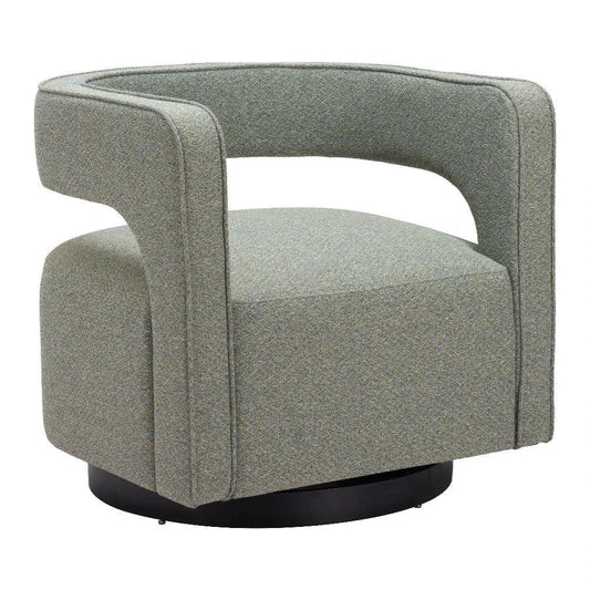 Turku Sage Green Swivel Arm Chair - LOOMLAN - Zuo Modern - Accent Chairs