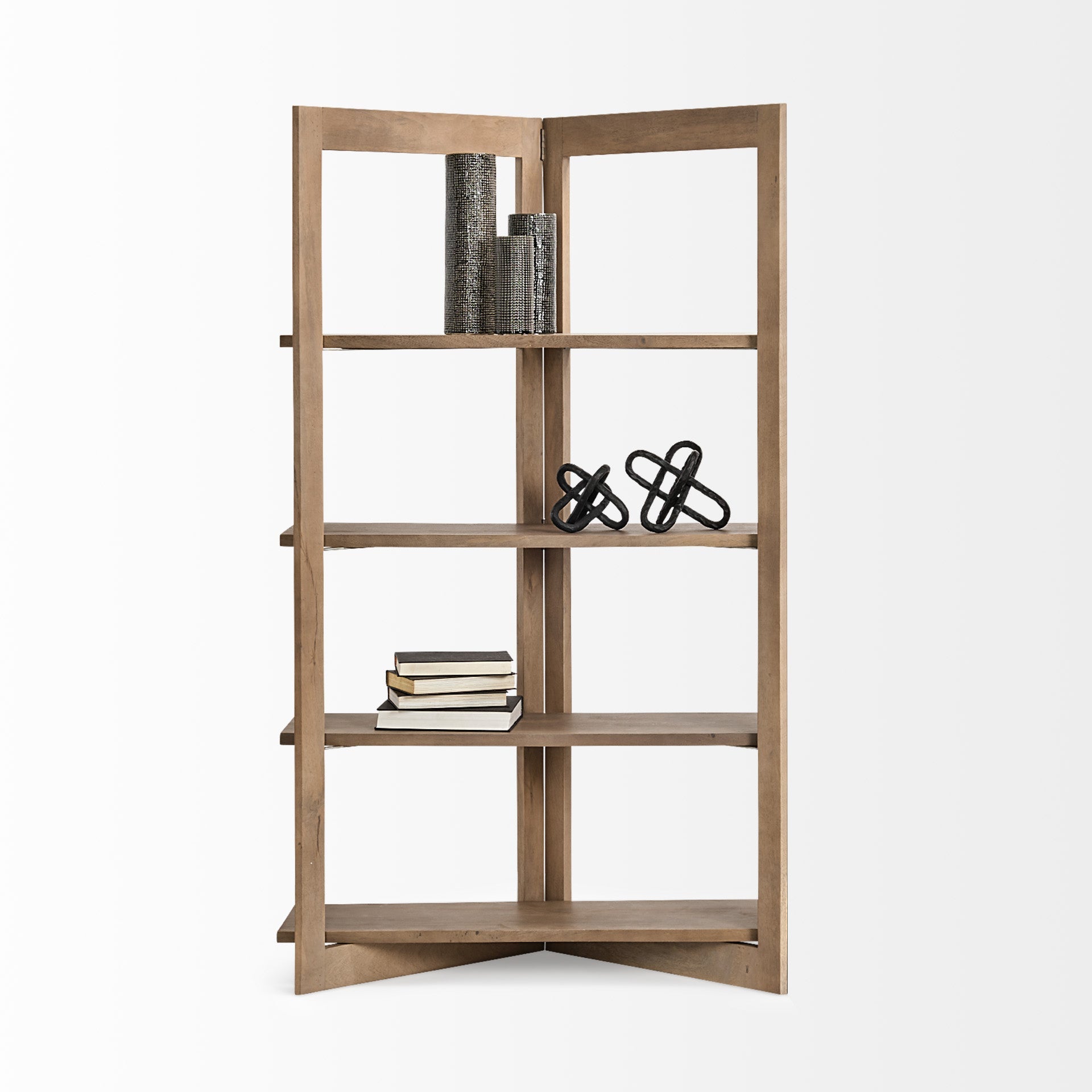 Turnbull Wooden Four Shelf Shelving Unit-Etageres-Mercana-LOOMLAN