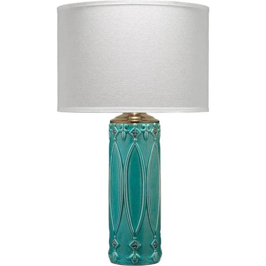 Turquoise Ceramic Tabitha Table Lamp - LOOMLAN - Jamie Young - Table Lamps