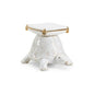 Turtle White Glazed Ceramic Outdoor Garden Stool-Garden Stools-Chelsea House-LOOMLAN
