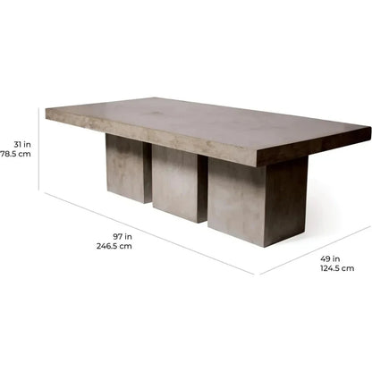 Tuscan Dining Table - Slate Grey Outdoor Dining Table-Outdoor Dining Tables-Seasonal Living-LOOMLAN