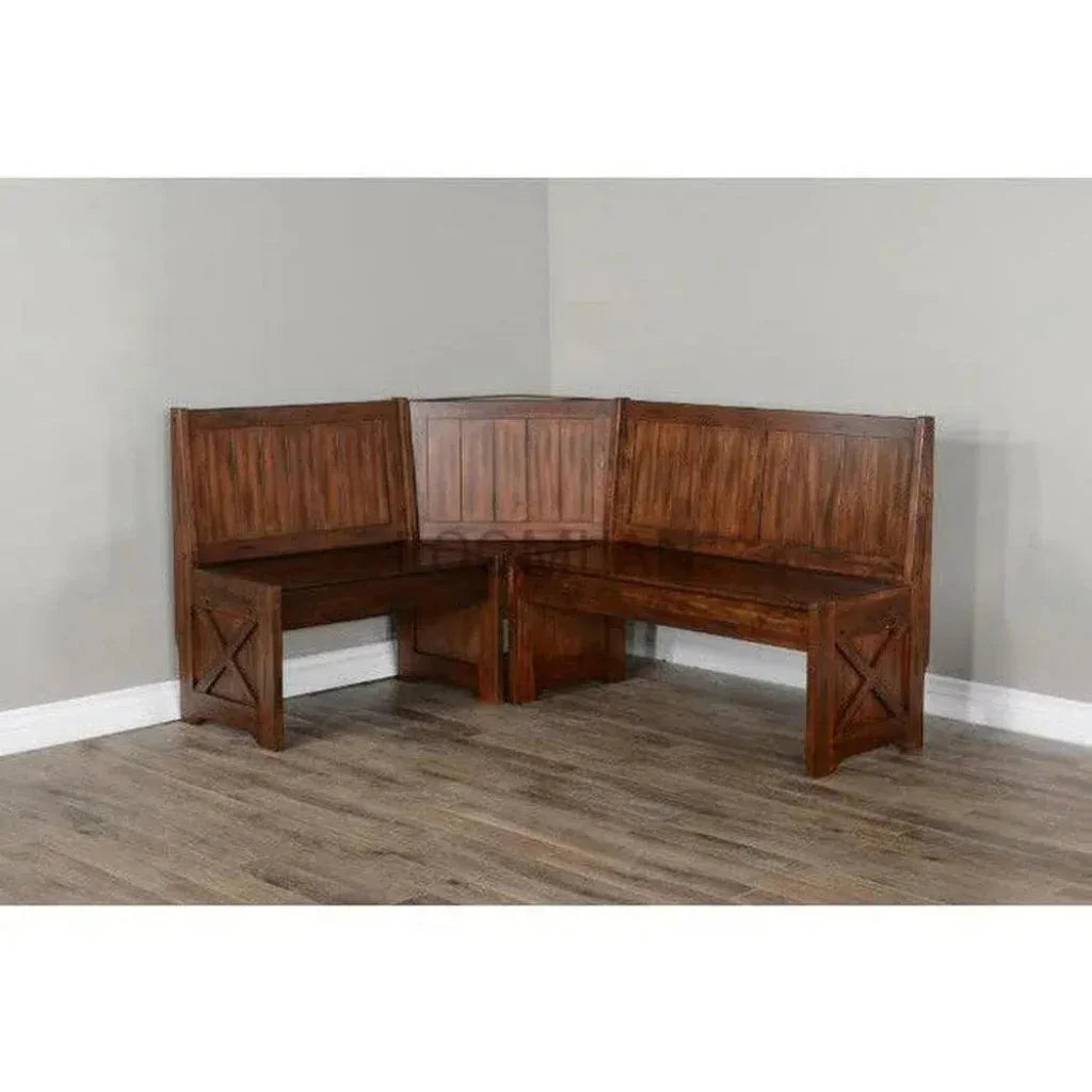 Tuscany Wooden Breakfast Nook Set With Storage Bench-Dining Table Sets-Sunny D-LOOMLAN