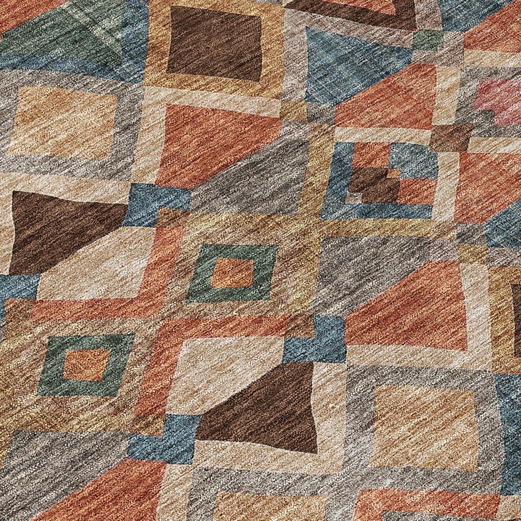 Tuska Brown Washable Indoor-Outdoor Rug-Outdoor Rugs-LOOMLAN Rugs-LOOMLAN