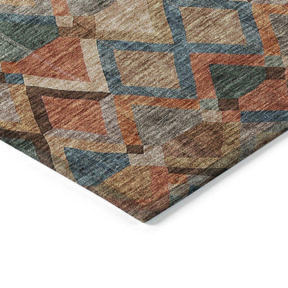 Tuska Brown Washable Indoor-Outdoor Rug-Outdoor Rugs-LOOMLAN Rugs-LOOMLAN