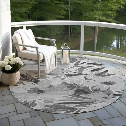 Twillith Gray Washable Indoor - Outdoor Rug - LOOMLAN - LOOMLAN Rugs - Outdoor Rugs