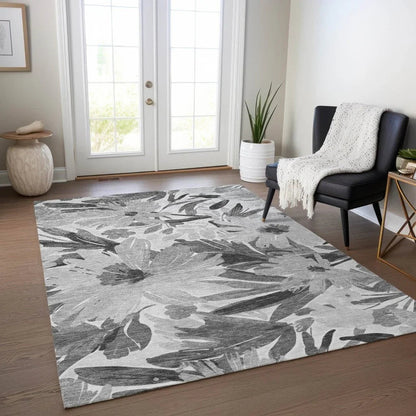 Twillith Gray Washable Indoor - Outdoor Rug - LOOMLAN - LOOMLAN Rugs - Outdoor Rugs