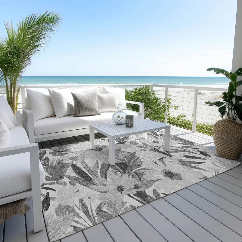 Twillith Gray Washable Indoor - Outdoor Rug - LOOMLAN - LOOMLAN Rugs - Outdoor Rugs