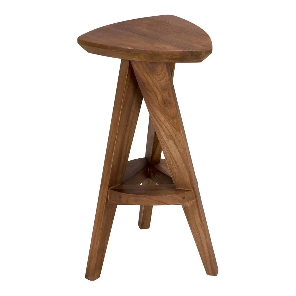 Twist Design Wooden Counter Stool
