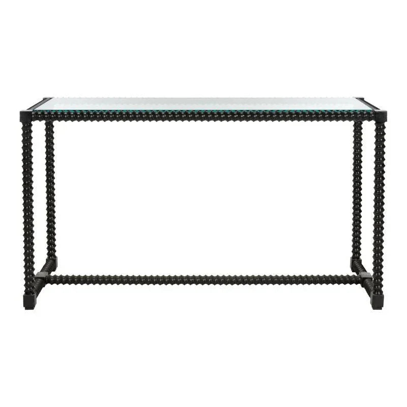 Twisted Cast Iron Framed Black Console Table - LOOMLAN - Chelsea House - Console Tables