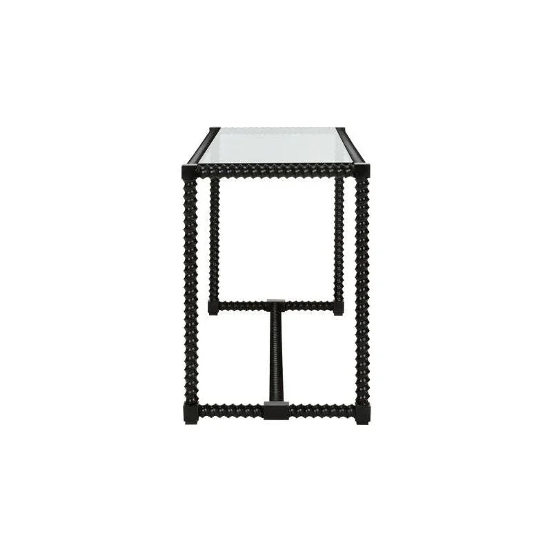 Twisted Cast Iron Framed Black Console Table - LOOMLAN - Chelsea House - Console Tables