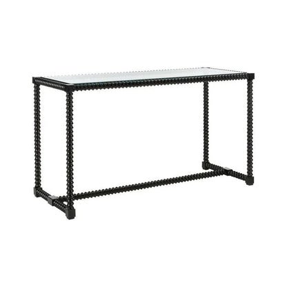 Twisted Cast Iron Framed Black Console Table - LOOMLAN - Chelsea House - Console Tables
