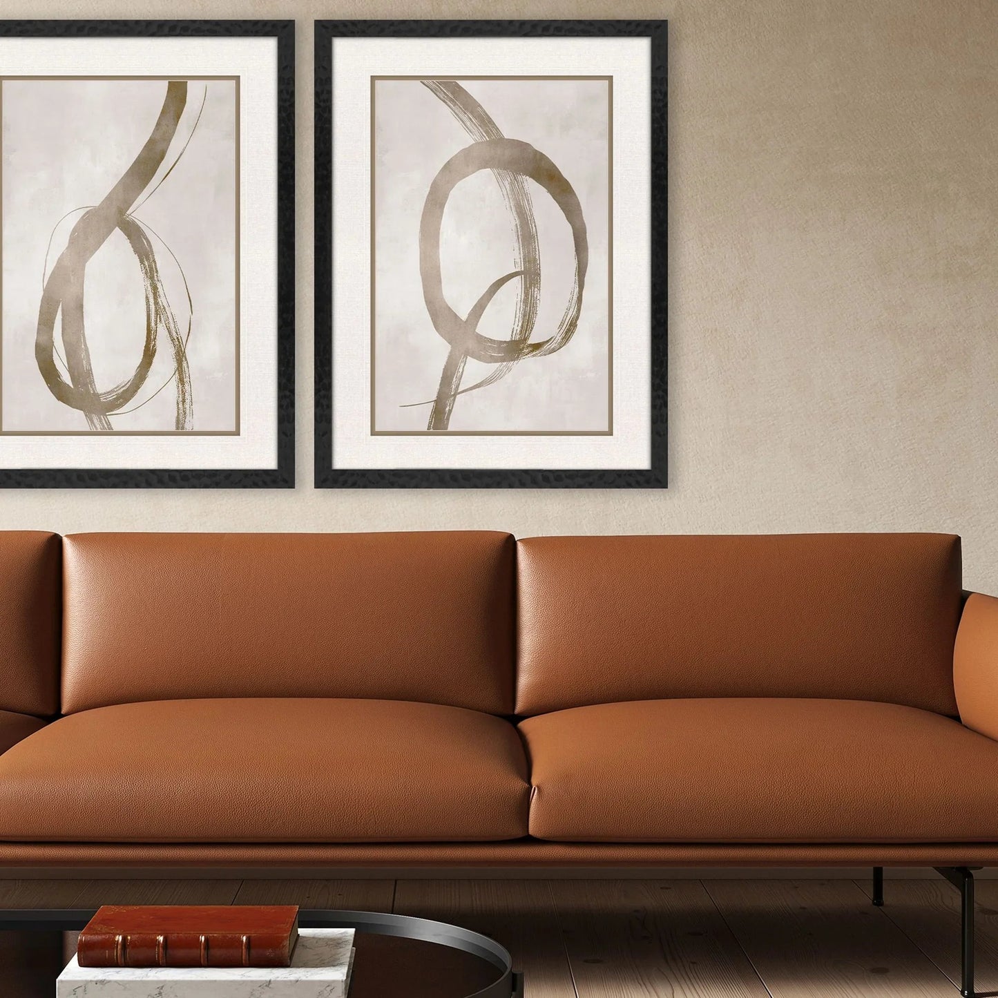 Twisting Paths Metallic Framed Wall Art