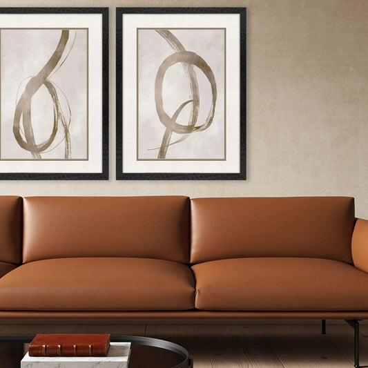 Twisting Paths Metallic Framed Wall Art