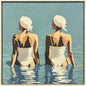 Two Friends at the Beach Turquoise Canvas Art
