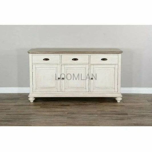 Two Tone Beige Buffet Sideboard - LOOMLAN - Sunny D - Sideboards