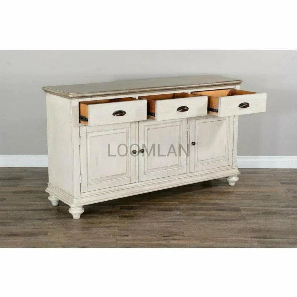 Two Tone Beige Buffet Sideboard - LOOMLAN - Sunny D - Sideboards