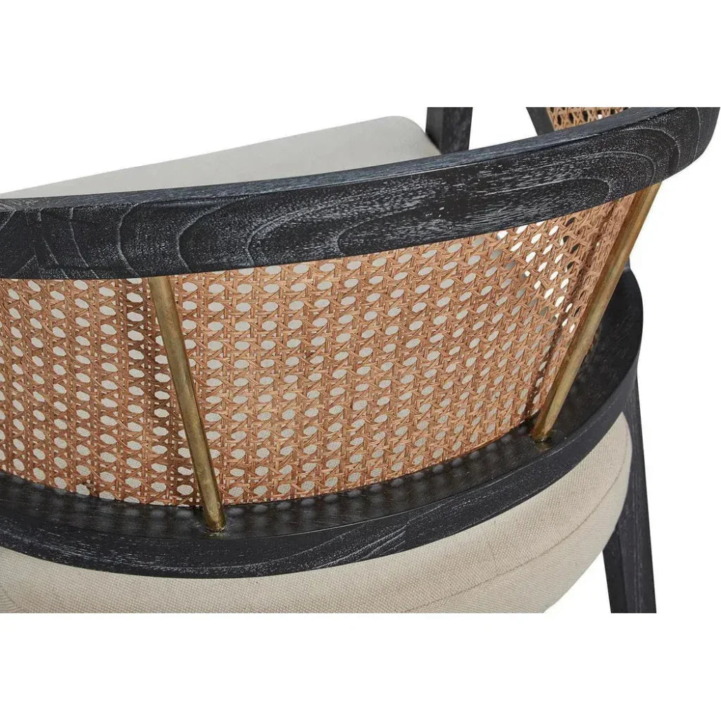 Two Tone Cane & Wood Accent Chair Royce Lounge Chair - LOOMLAN - Furniture Classics - Accent Chairs