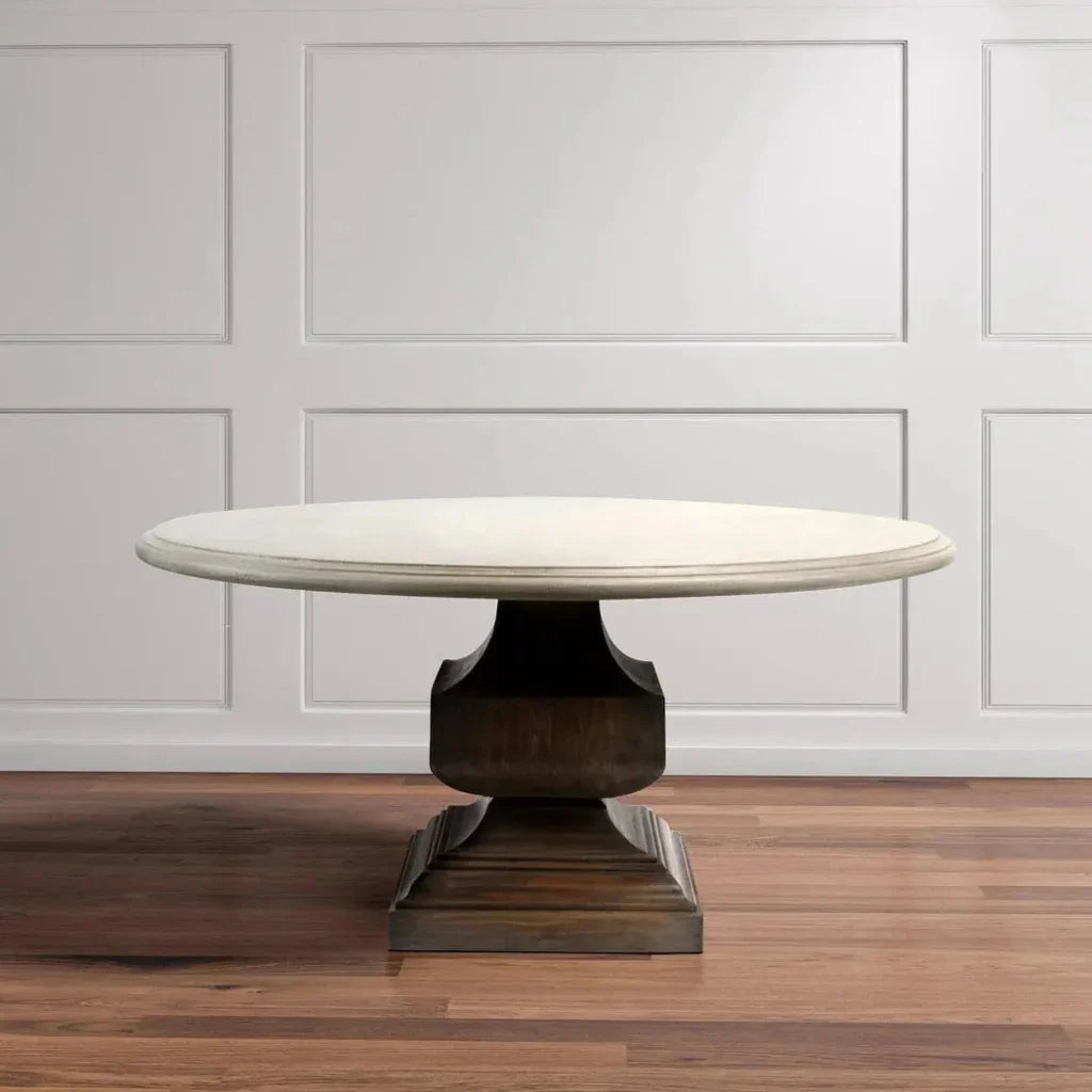 Two Tone Round Dining Table Parma 60X60-Dining Tables-Peninsula Home-LOOMLAN