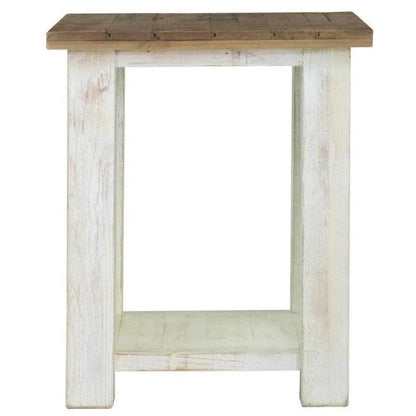 Two - Tone Square Side Table Shelves Wood Wood Base - LOOMLAN - LH Imports - Side Tables