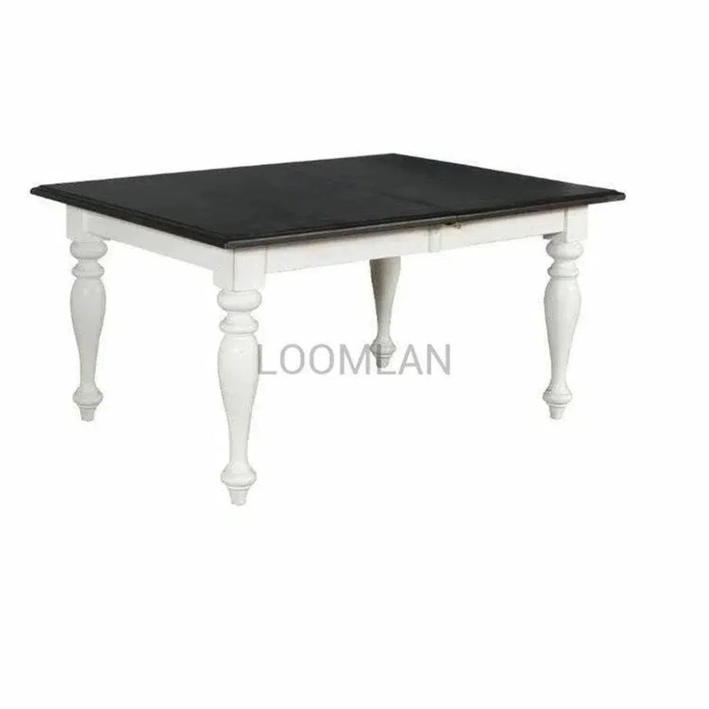Two Tone White Extendable Dining Table-Dining Tables-Sunny D-LOOMLAN