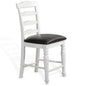 Two Tone White Ladder - back Counter Height Leather Seat - LOOMLAN - Sunny D - Counter Stools
