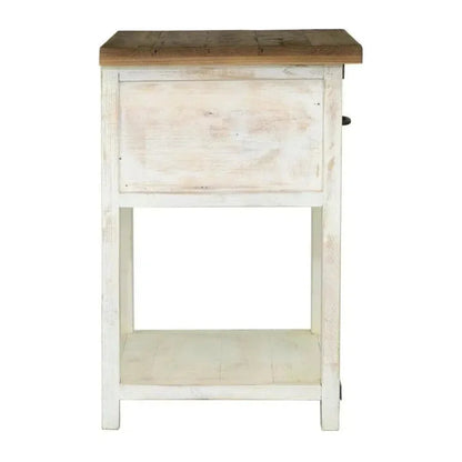 Two - Tone White Reclaimed Wood Provence Nightstand - LOOMLAN - LH Imports - Nightstands