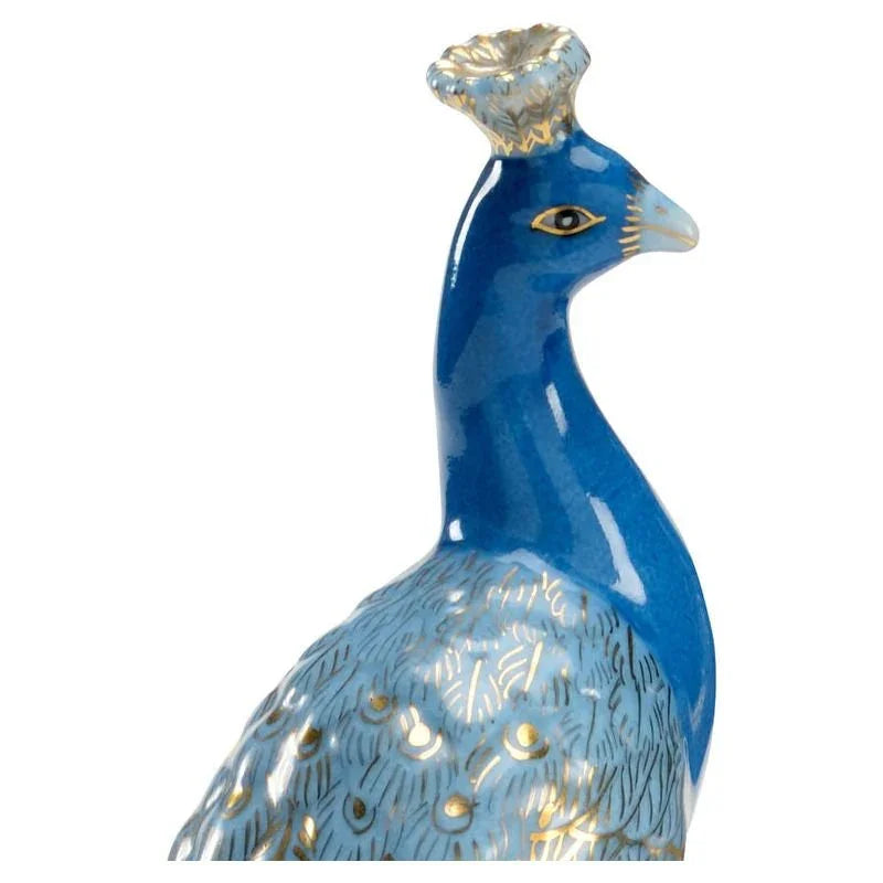 Two Toned Blue Peacock Sculpture (Pr) - LOOMLAN - Chelsea House - Statues & Sculptures