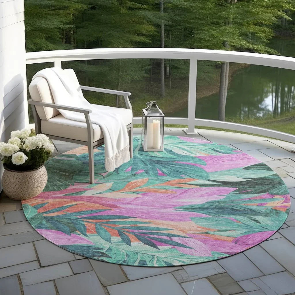 Twystra Teal Washable Indoor - Outdoor Rug - LOOMLAN - LOOMLAN Rugs - Outdoor Rugs