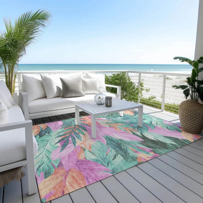 Twystra Teal Washable Indoor - Outdoor Rug - LOOMLAN - LOOMLAN Rugs - Outdoor Rugs