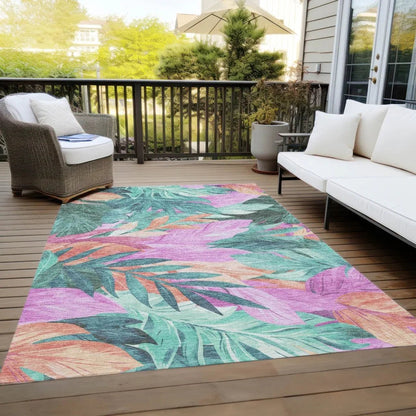 Twystra Teal Washable Indoor - Outdoor Rug - LOOMLAN - LOOMLAN Rugs - Outdoor Rugs