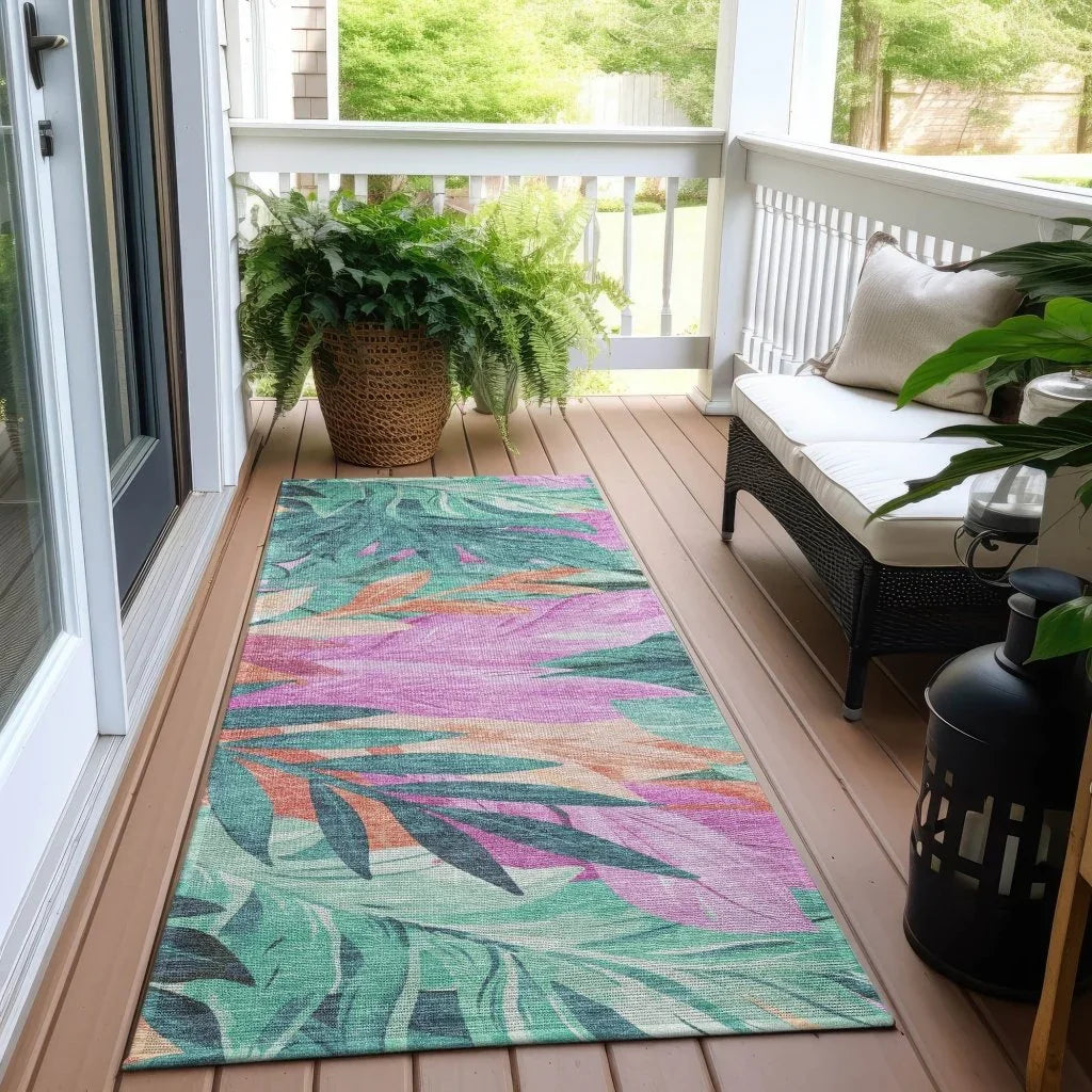 Twystra Teal Washable Indoor - Outdoor Rug - LOOMLAN - LOOMLAN Rugs - Outdoor Rugs