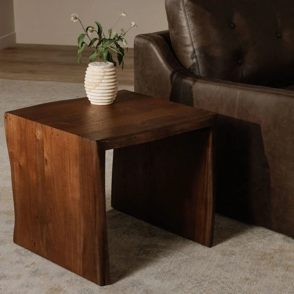 Tyrell Natural Solid Acacia Wood Side Table - LOOMLAN - Moe's Home - Side Tables