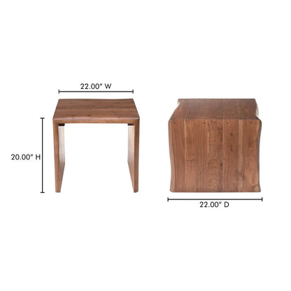 Tyrell Natural Solid Acacia Wood Side Table - LOOMLAN - Moe's Home - Side Tables