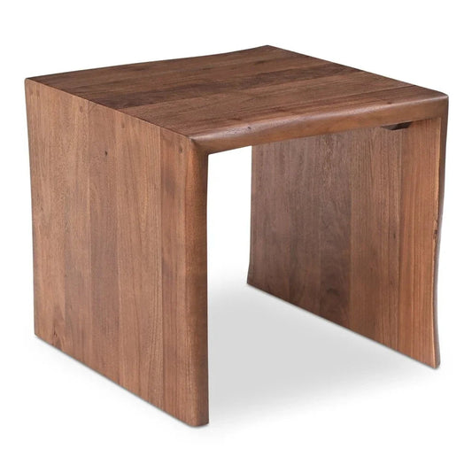 Tyrell Natural Solid Acacia Wood Side Table - LOOMLAN - Moe's Home - Side Tables