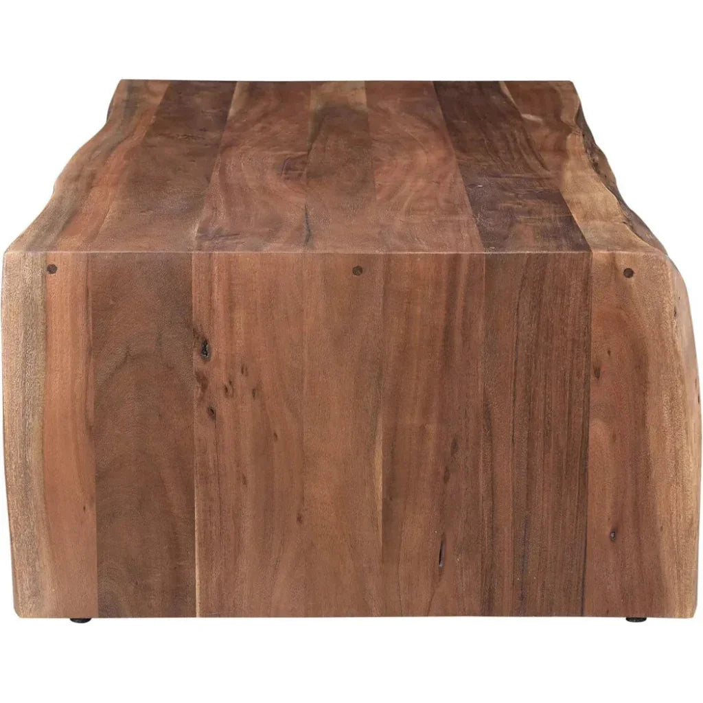 TyrellLive Edge Coffee Table Natural Brown - LOOMLAN - Moe's Home - Coffee Tables