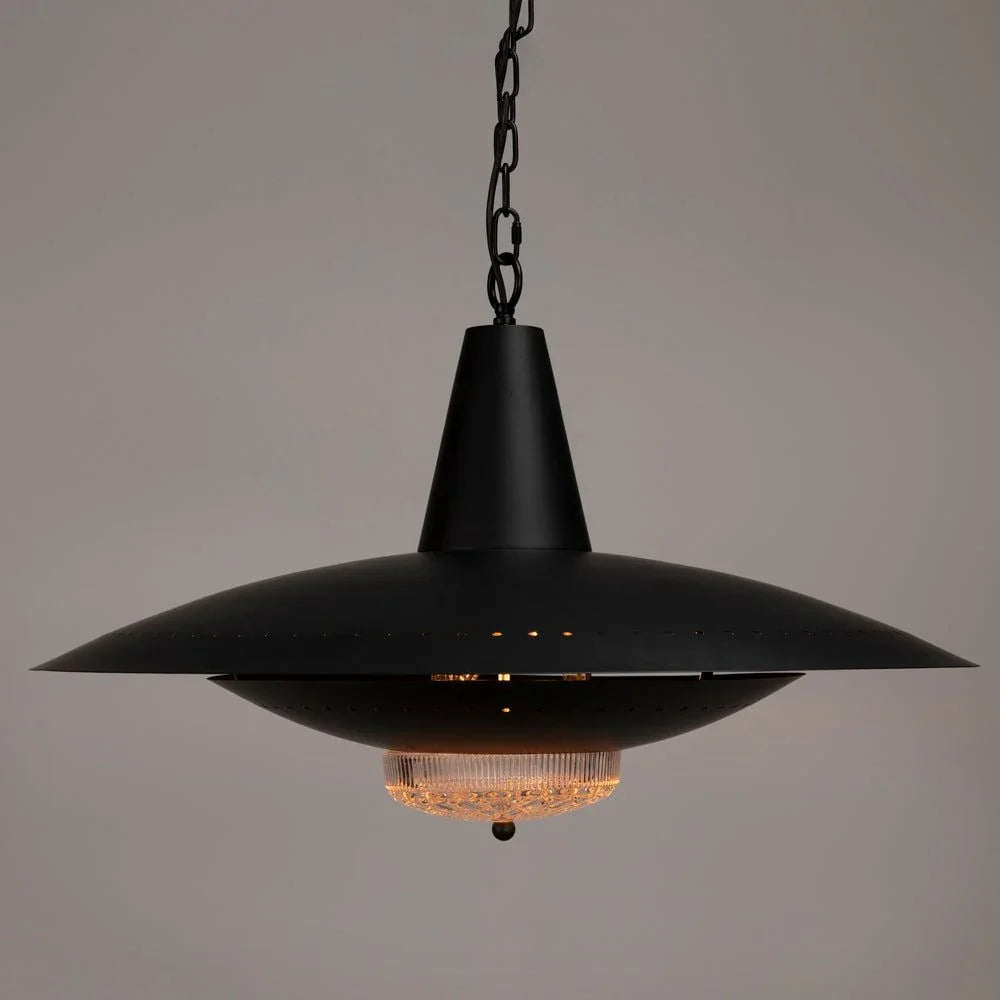 UFO Style Industrial Steel Black Pendant - LOOMLAN - Noir - Pendants