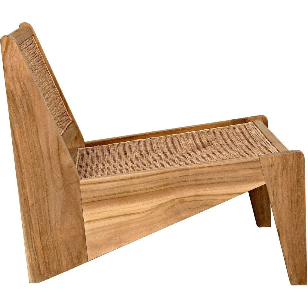 Udine Chair With Caning, Teak - LOOMLAN - Noir - Accent Chairs