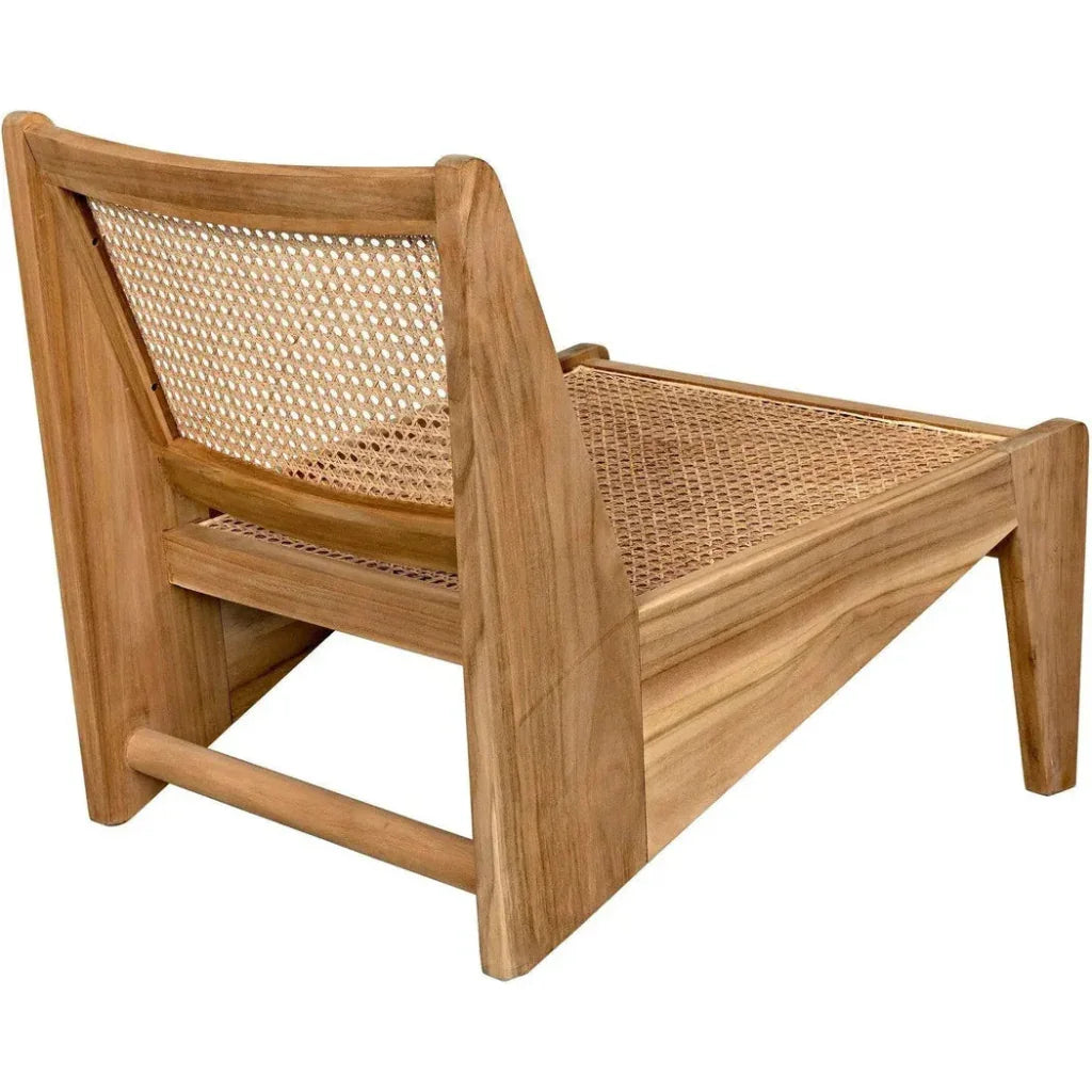 Udine Chair With Caning, Teak - LOOMLAN - Noir - Accent Chairs